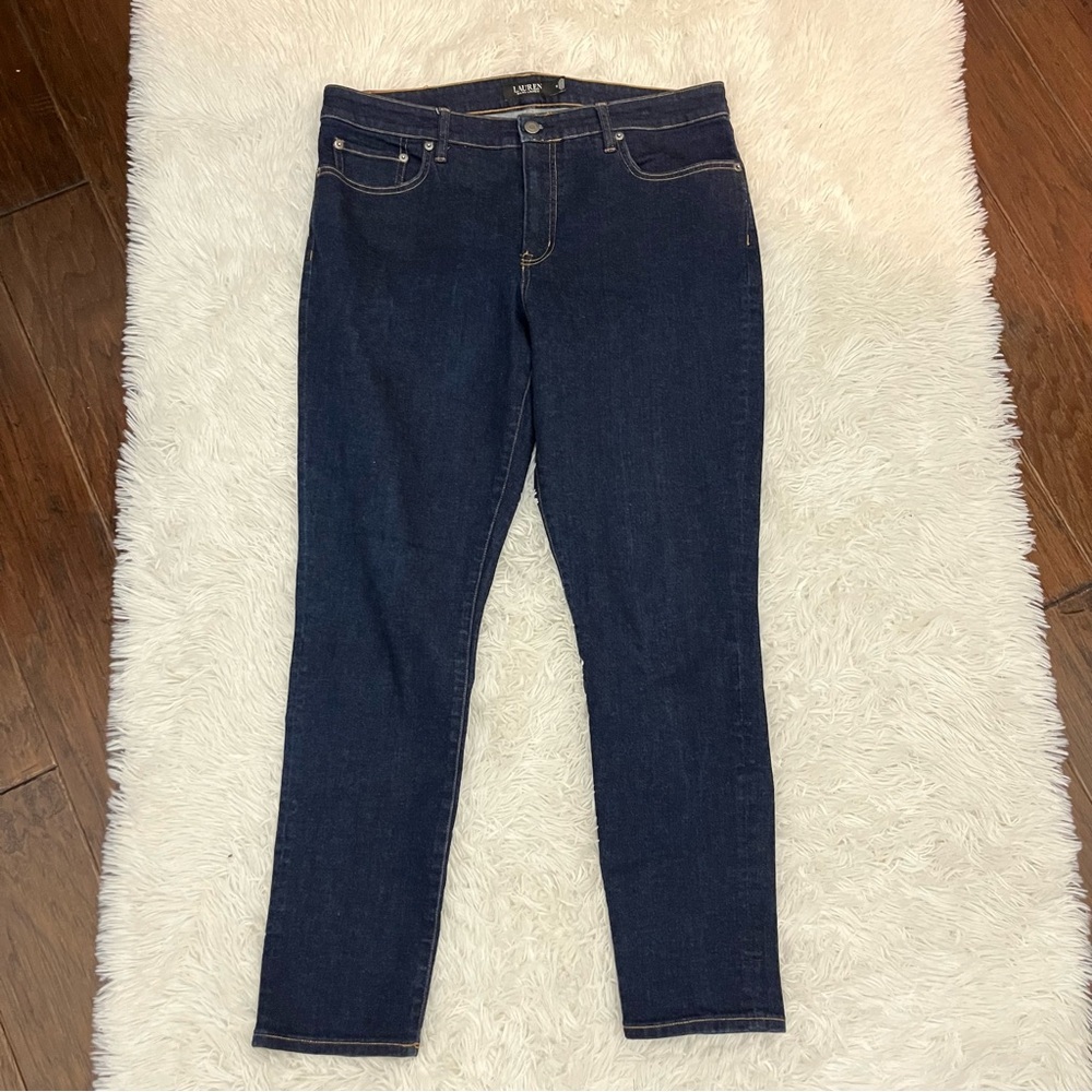 Ralph Lauren dark wash straight leg jeans size 14 NWOT